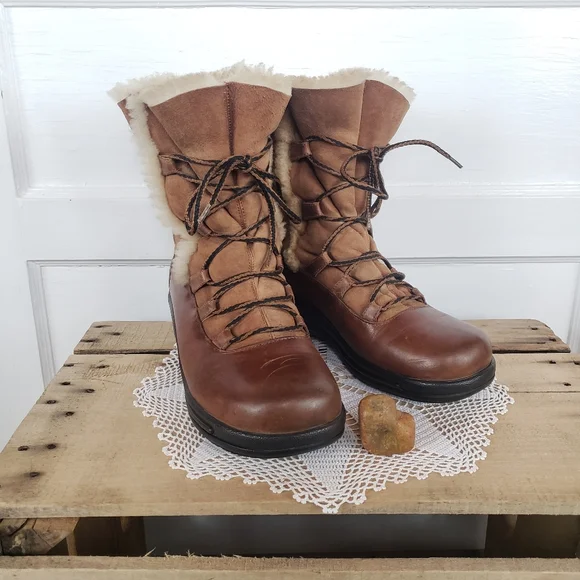 **SOLd*thankyou🌹Dansko Shearling Fur Lace-up Eskimo Mukluk Clog Boots•EU39 8.5 - Picture 9 of 13